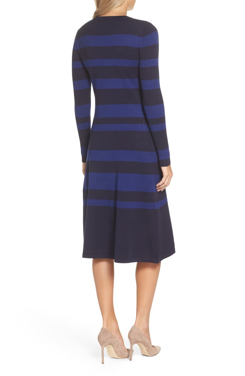 Eliza J Stripe Midi Dress, Alternate, color,
