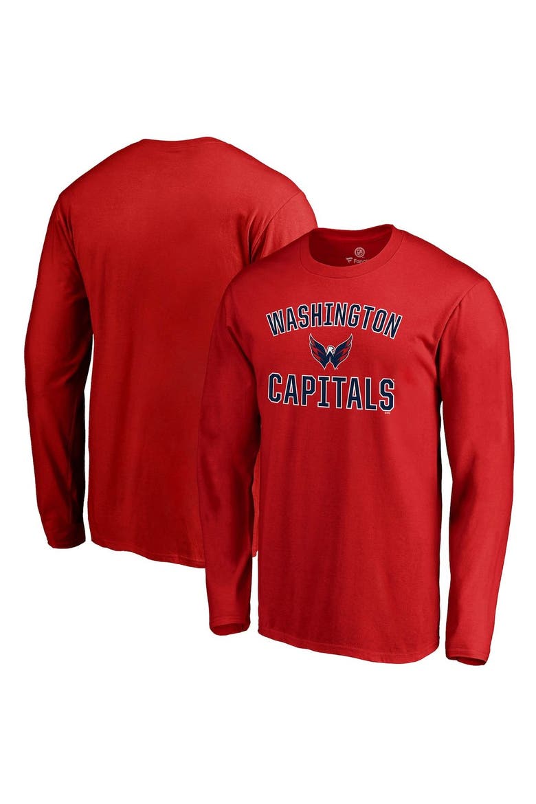 Men's Fanatics Branded Red Washington Capitals Team Victory Arch Long Sleeve T-Shirt, Alternate, color, RED
