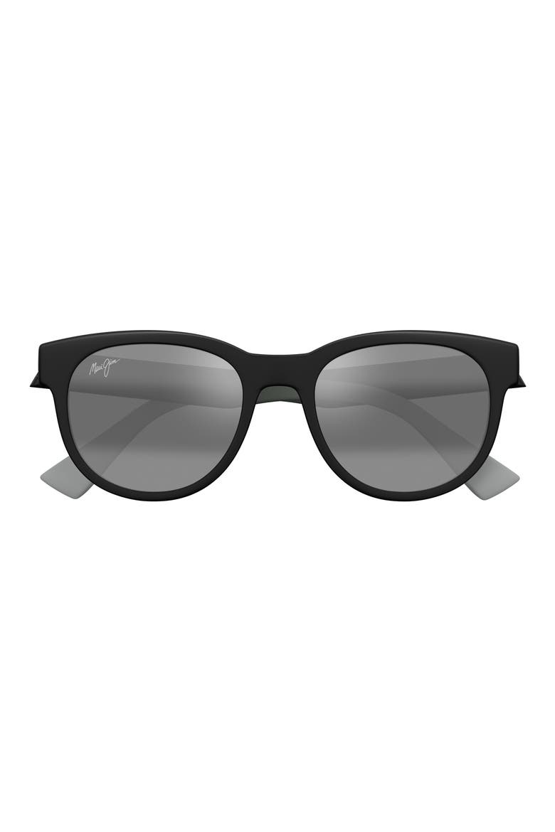 Maoli 52mm PolarizedPlus2® Round Sunglasses, Main, color, MATTE BLACK
