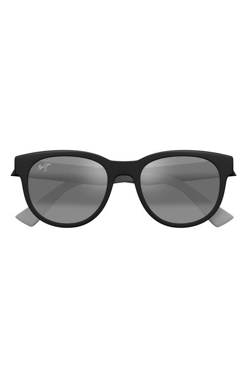 Maui Jim Maoli 52mm Polarizedplus2® Round Sunglasses In Matte Black