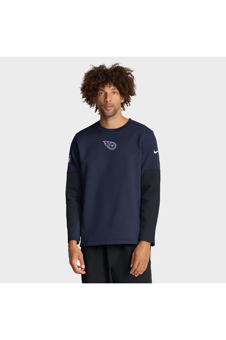 Men's Nike Navy Tennessee Titans Sideline Coach Therma-FIT Long Sleeve T-Shirt, Main, color, Navy