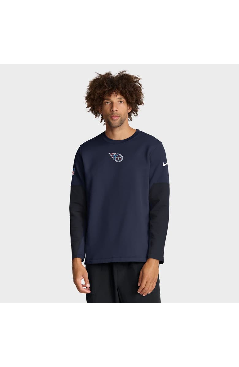 Nike Men's Nike Navy Tennessee Titans Sideline Coach Therma-FIT Long Sleeve T-Shirt, Main, color, Navy