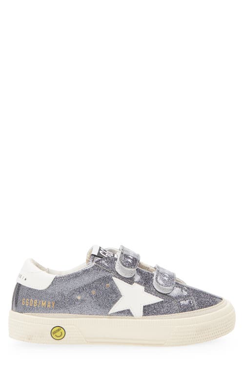 Golden Goose Kids' May School Glitter Sneaker In Antracite/white