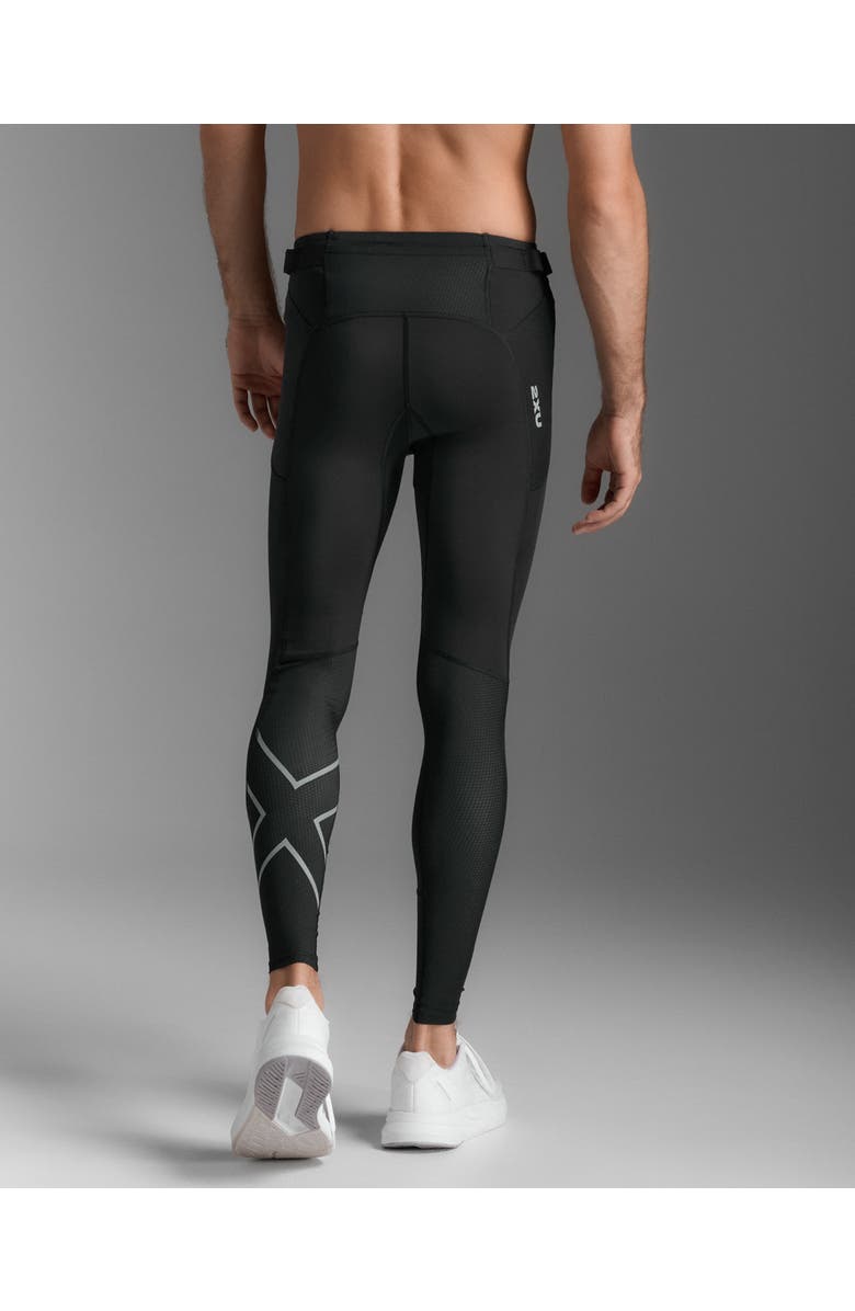 2XU Aero Mesh Compression Tights, Alternate, color, Black/Silver Reflective