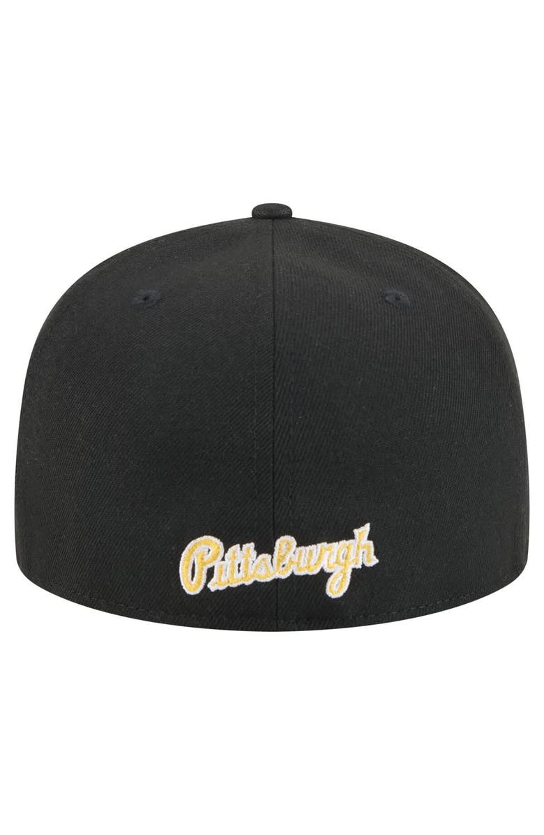 New Era Men's New Era Black Pittsburgh Pirates Overlap 59FIFTY Fitted Hat, Alternate, color, Black