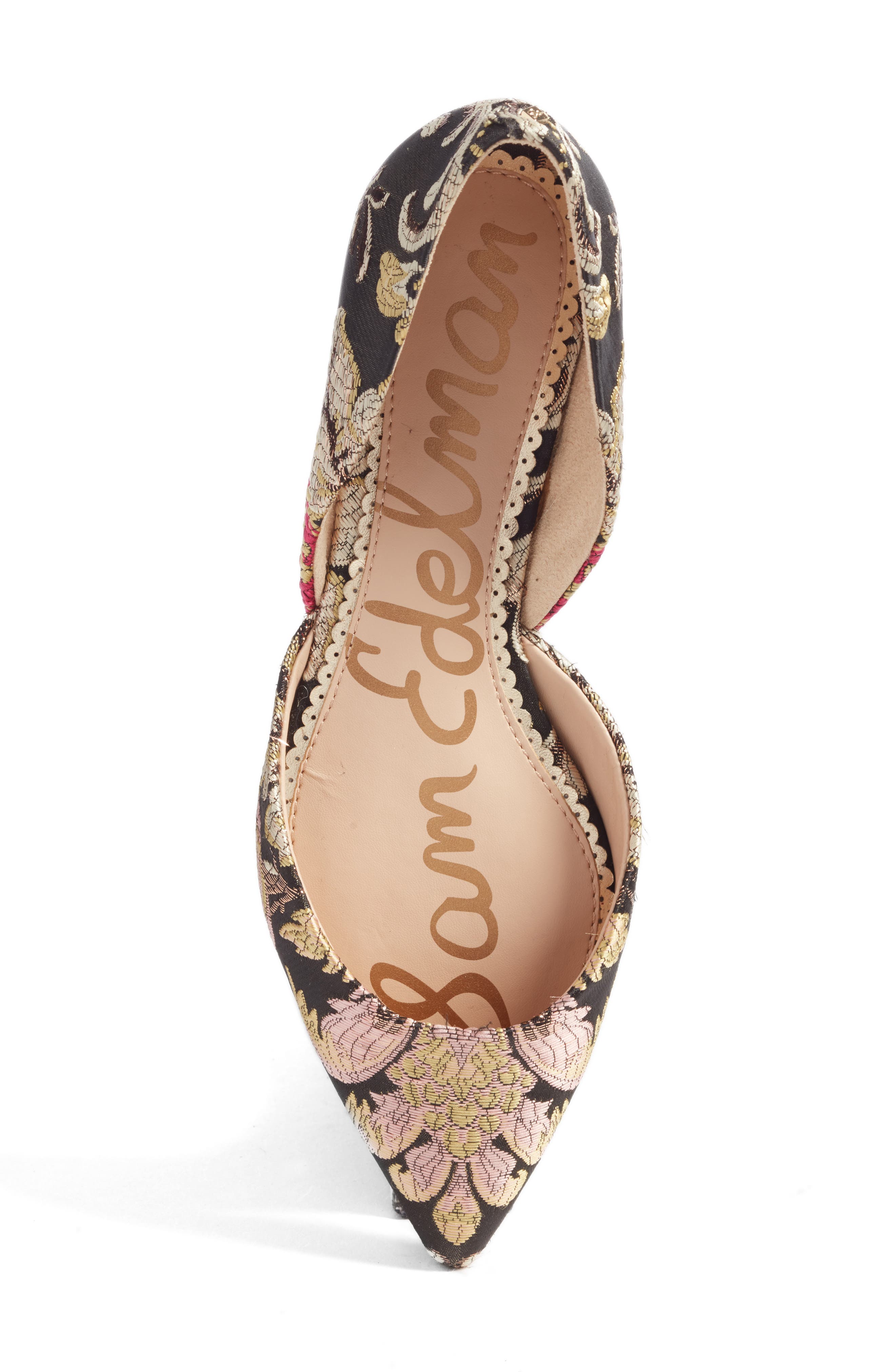 Rodney Pointy Toe d'Orsay Flat, Alternate, color, BLACK JACQUARD PRINT