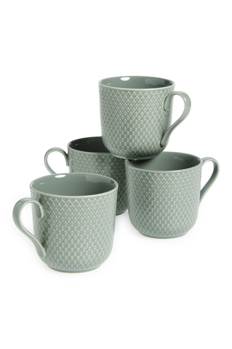 Rhombe Earth Set of 4 Mugs, Main, color, MOSS