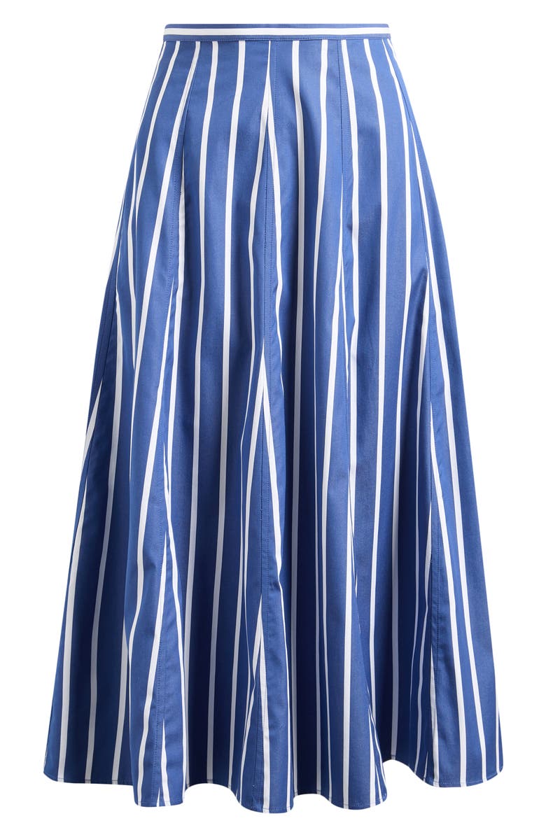 Madewell A-Line Poplin Midi Skirt, Main, color, Cool Navy