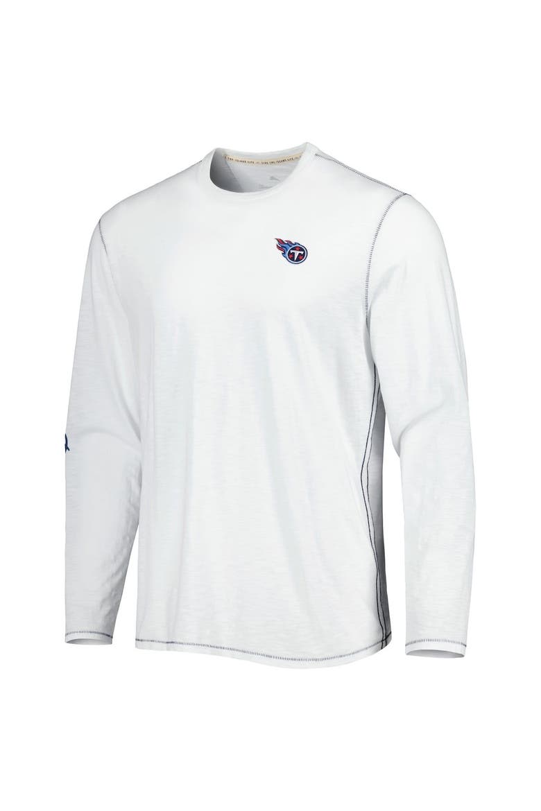 Men's Tommy Bahama White Tennessee Titans Laces Out Billboard Long Sleeve T-Shirt, Alternate, color, White