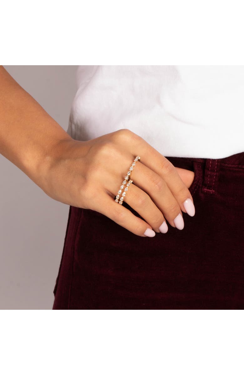 BY ADINA EDEN Lab Grown Diamond Multi Pear Double Finger Ring 14K, Alternate, color, 14K Gold