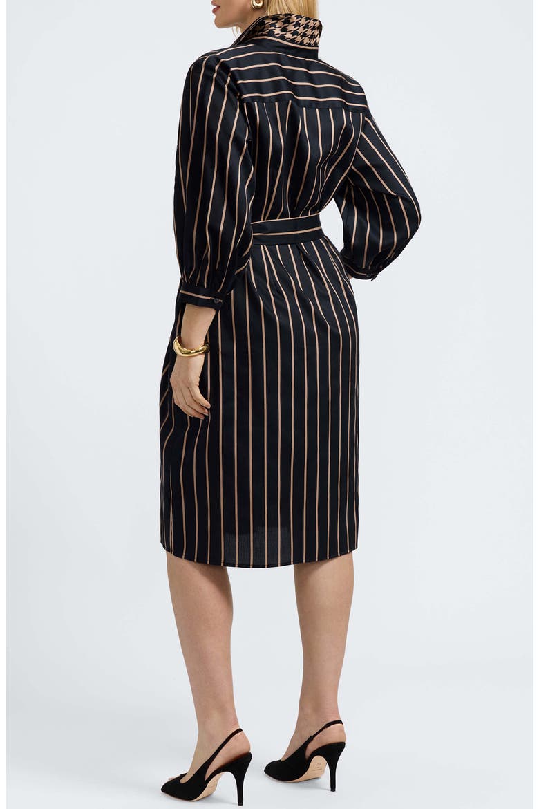 Esther Stripe Cotton Shirtdress, Alternate, color, BLACK/ ALMOND