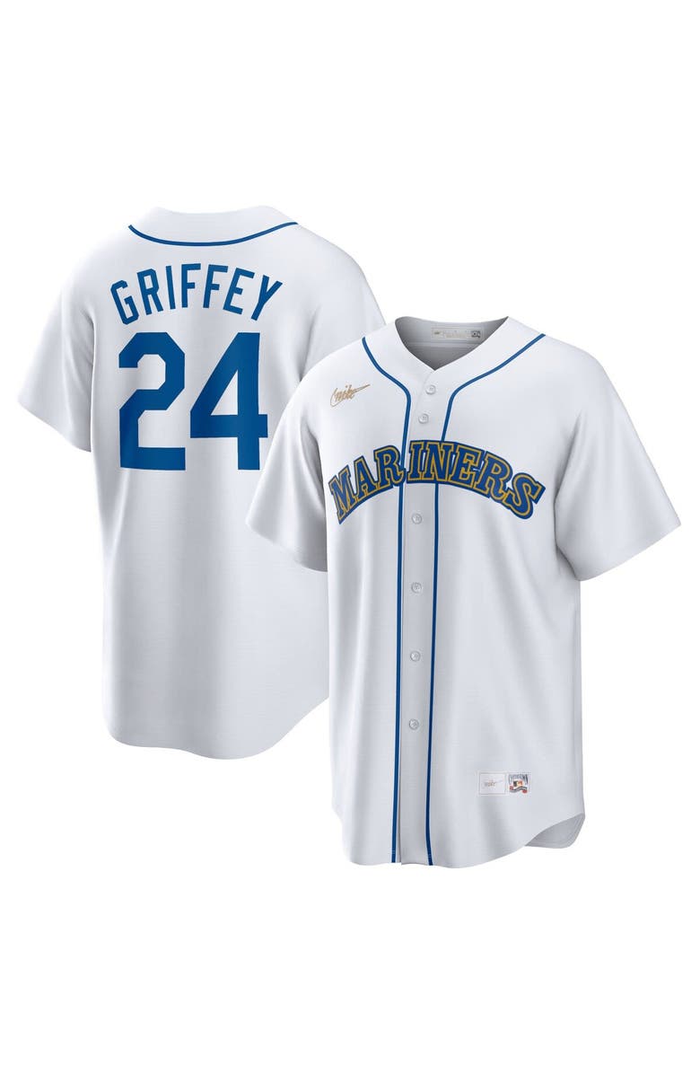 Nike Men's Nike Ken Griffey Jr. White Seattle Mariners Home Cooperstown Collection Player Jersey, Main, color,