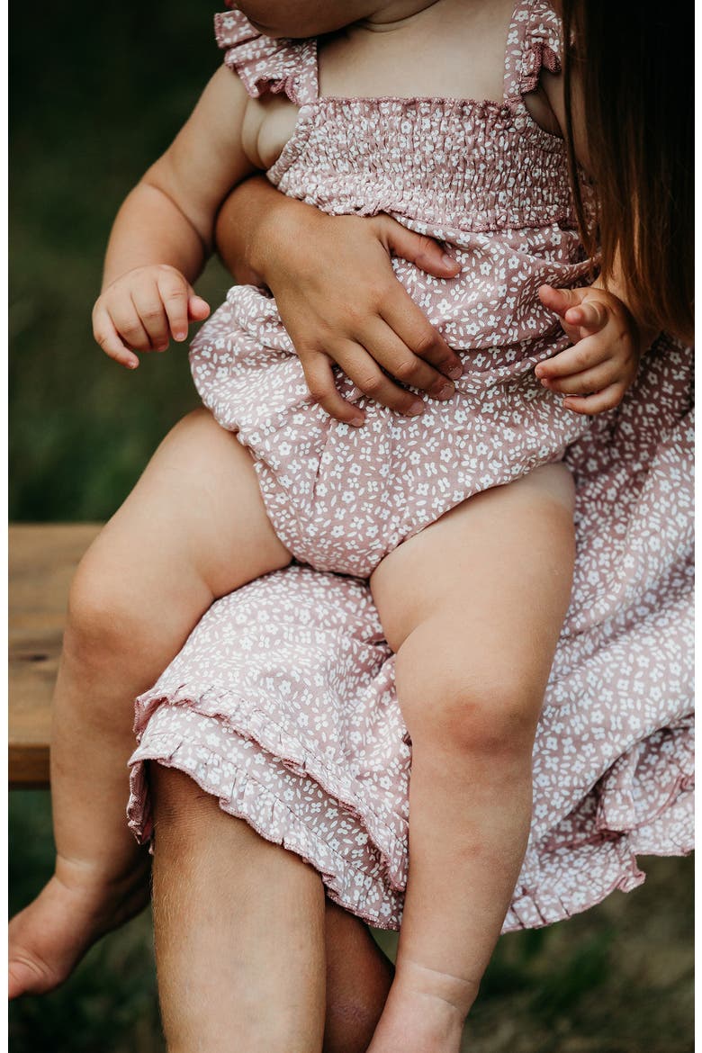 Floral Organic Cotton Gauze Bubble Romper, Alternate, color, TAFFY FLORAL