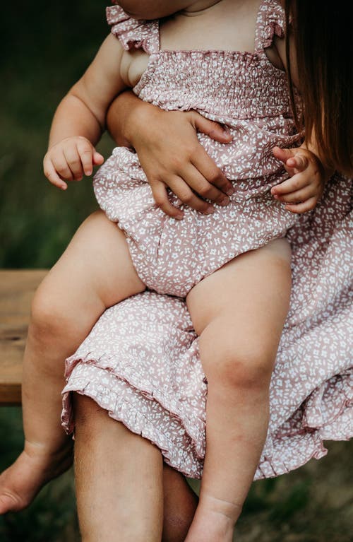 L'OVEDBABY L'OVEDBABY FLORAL ORGANIC COTTON GAUZE BUBBLE ROMPER