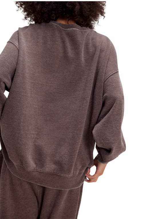 Free People Intimately Fp Slow It Down Oversize Cotton Blend Sweatshirt In Brown