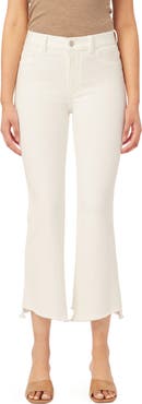 DL1961 Bridget Instasculpt High Waist Asymmetric Raw Hem Ankle Bootcut Jeans