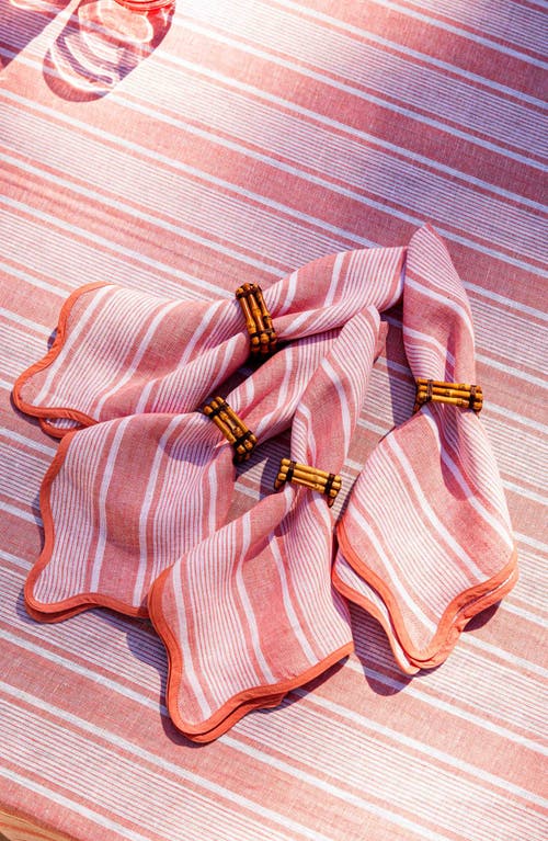 Juliska Cabana Set Of 4 Napkins In Coral