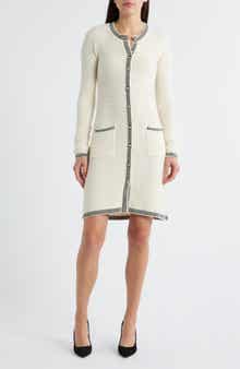 ZOE AND CLAIRE Long Sleeve Structured Midi Sweater Dress