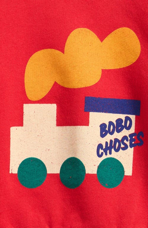 Bobo Choses Choo Choo Cotton Sweatshirt In Red