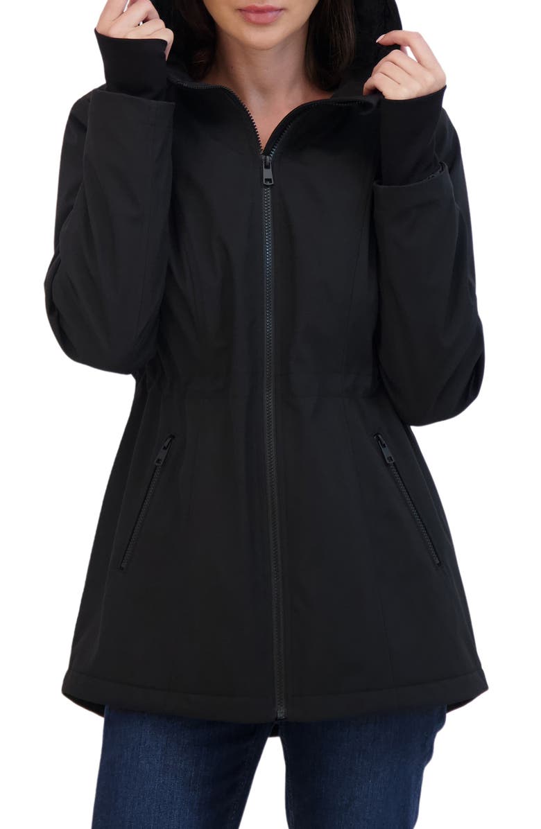 Sebby Water Resistant Faux Fur Lined Hooded Softshell Jacket, Alternate, color, 