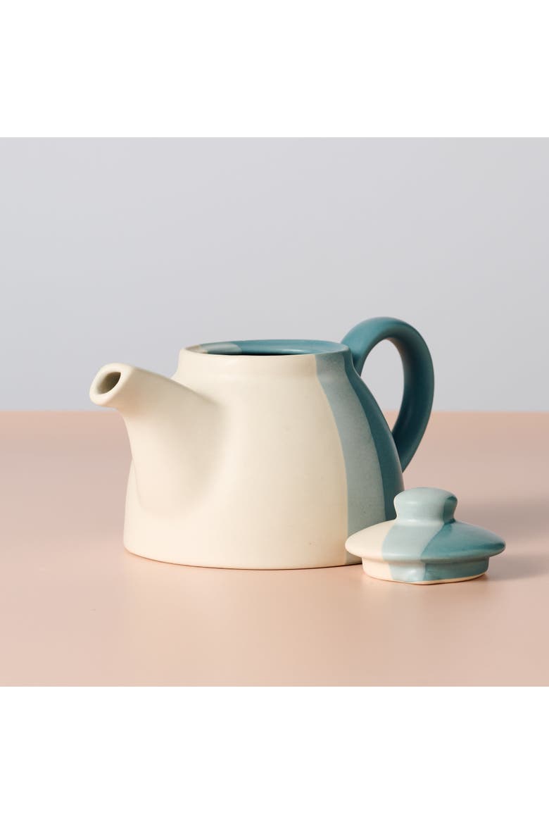 Pheeka Striped Teapot, Alternate, color, Blue Green