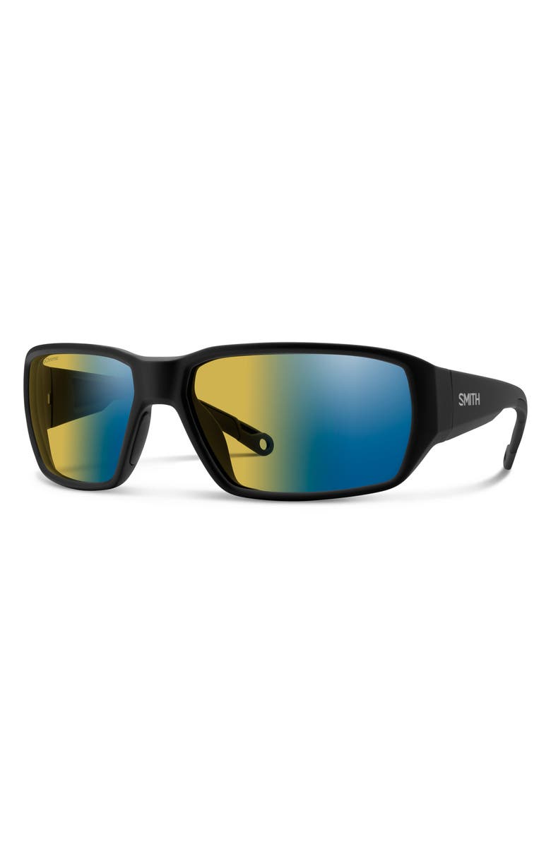 Smith Hookset 62mm ChromaPop<sup>™</sup> Polarized Oversize Wraparound Sunglasses, Alternate, color, Black / Yellow Blue