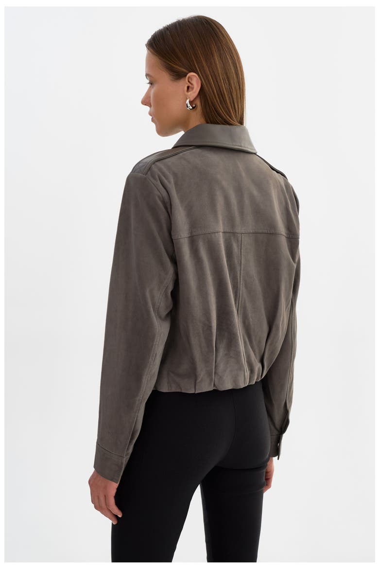 Robbie | Suede Bomber Jacket, Alternate, color, Steel Grey