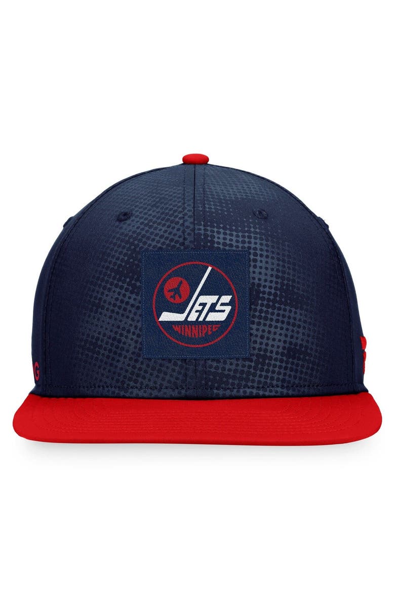 FANATICS Men's Fanatics Branded Navy/Red Winnipeg Jets Authentic Pro Alternate Logo Snapback Hat, Alternate, color, 