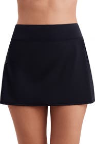 ShapeSolver Side Zipper Pocket Plus Size Swim Skort