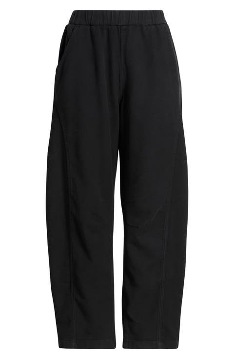 Pull-On Barrel Leg Twill Pants
