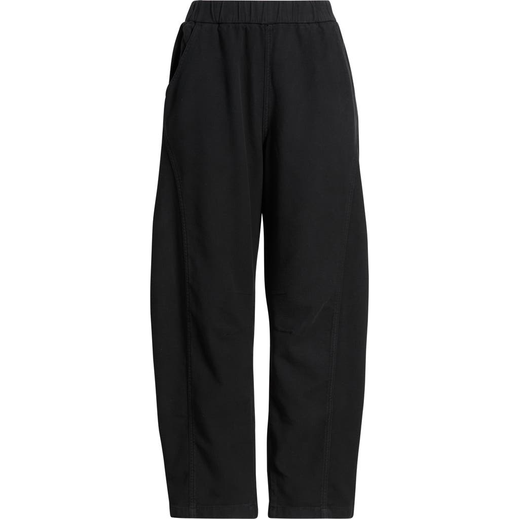 Marine Layer Pull-on Barrel Leg Twill Pants In Black