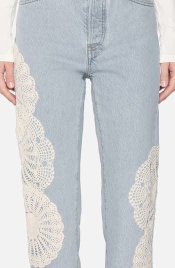 The Crochet Straight Leg Ankle Jeans