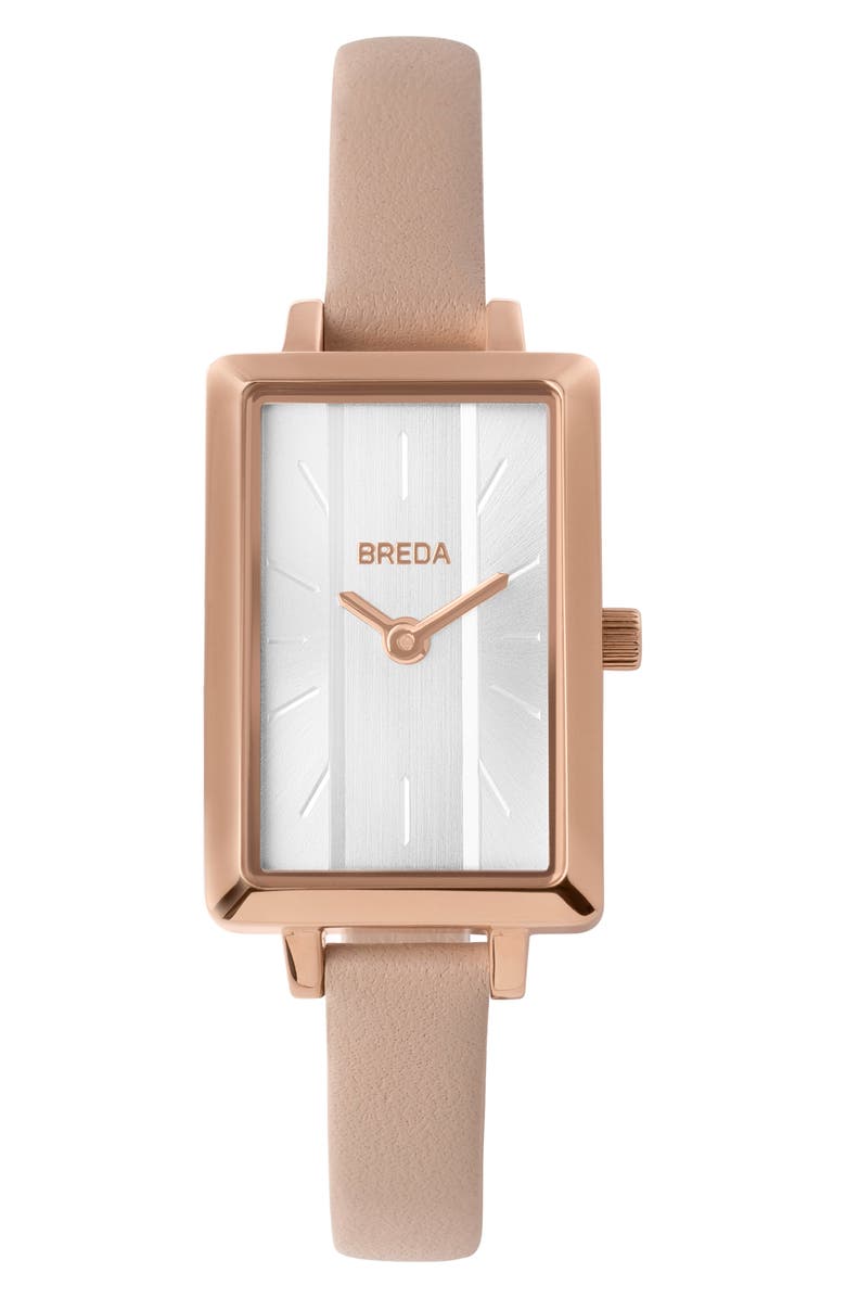 BREDA Eva Leather Strap Watch, 19mm, Main, color, 