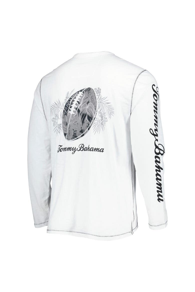 Men's Tommy Bahama White Las Vegas Raiders Laces Out Billboard Long Sleeve T-Shirt, Alternate, color, White