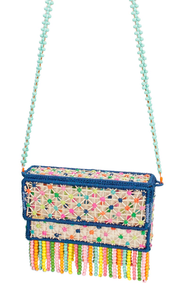 MERCEDES SALAZAR Get Beaded Raffia Crossbody Bag, Main, color,