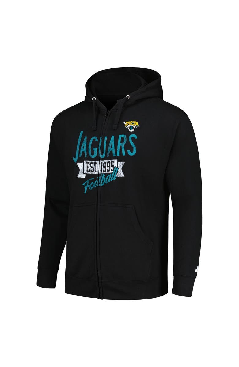 STARTER Men's Starter Black Jacksonville Jaguars Domestic Post Season Full-Zip Hoodie, Alternate, color, 