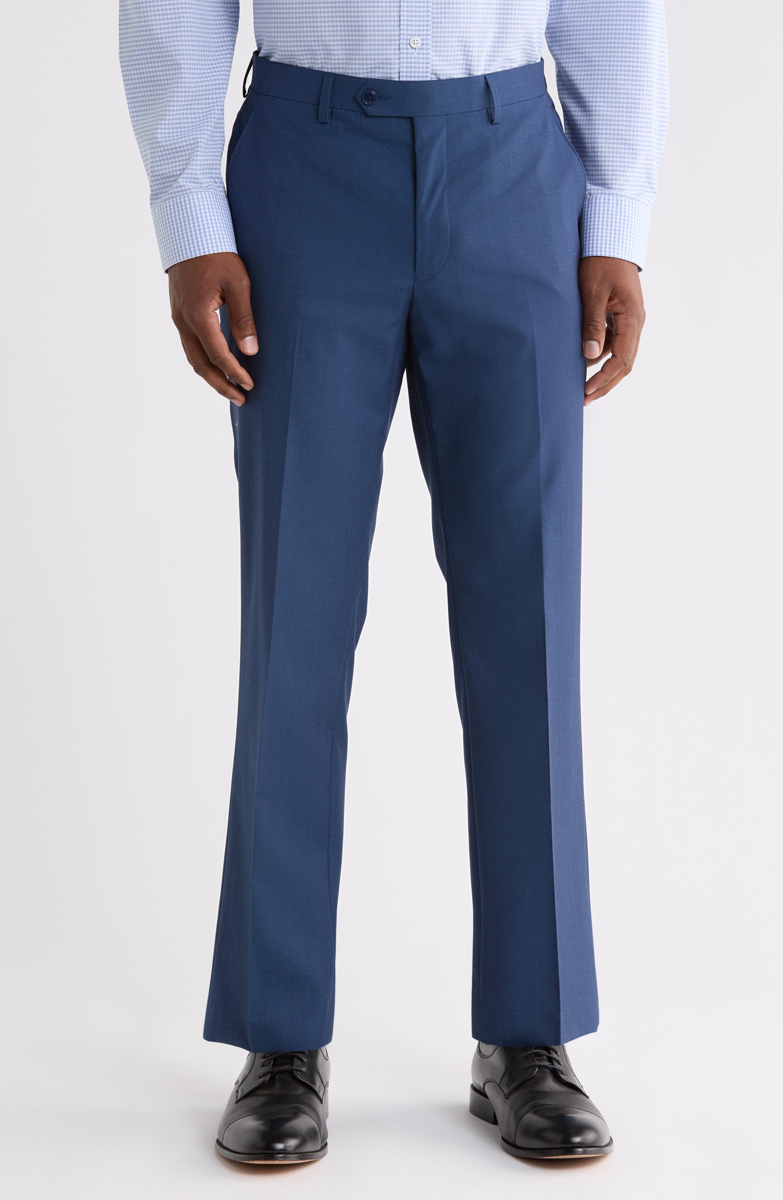 Flat Front Wool Blend Suit Separates Pants