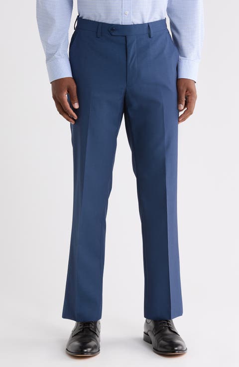 Flat Front Wool Blend Suit Separates Pants
