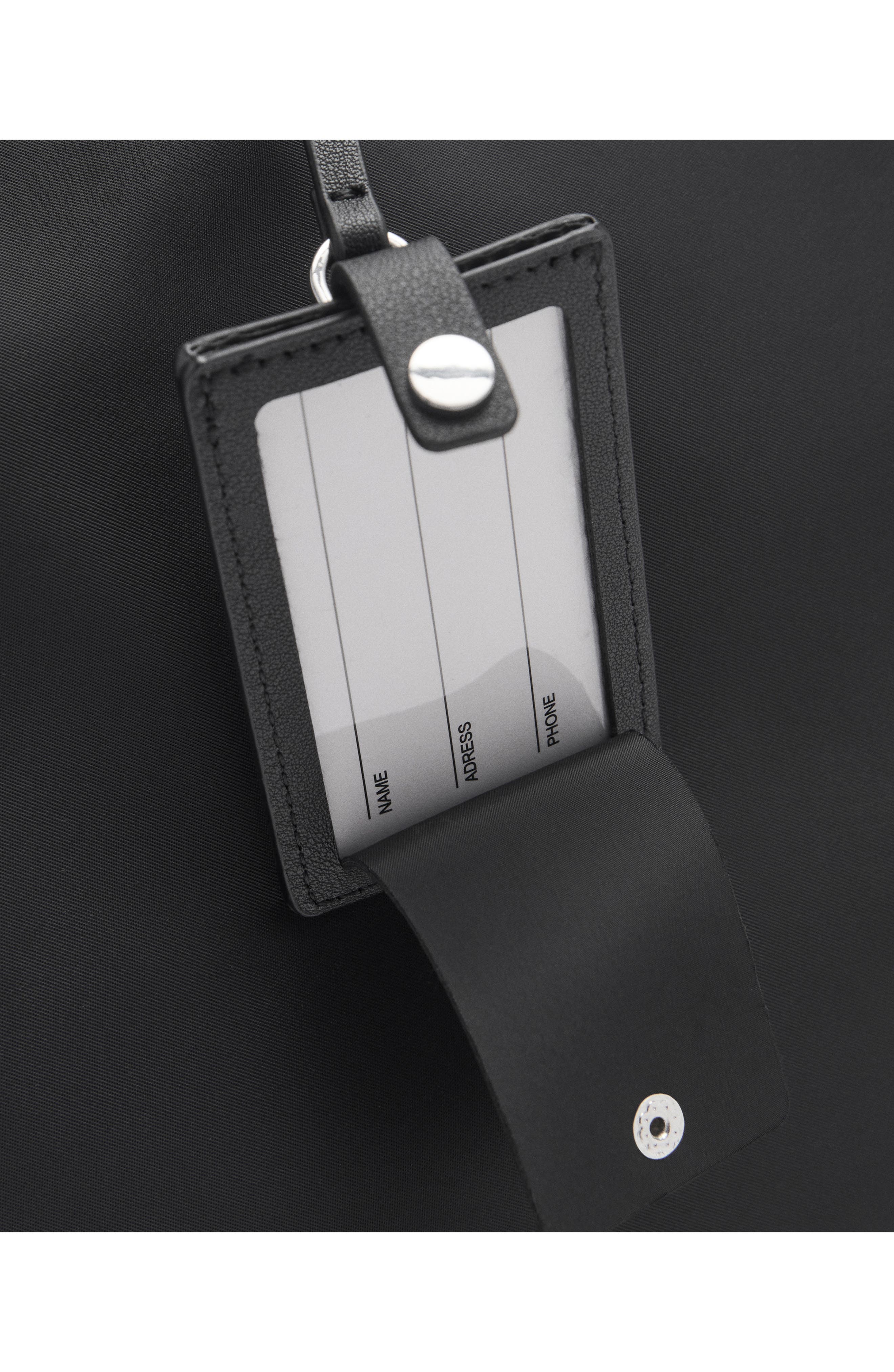 MANGO Large Nylon Shopper Tote, Alternate, color, Black