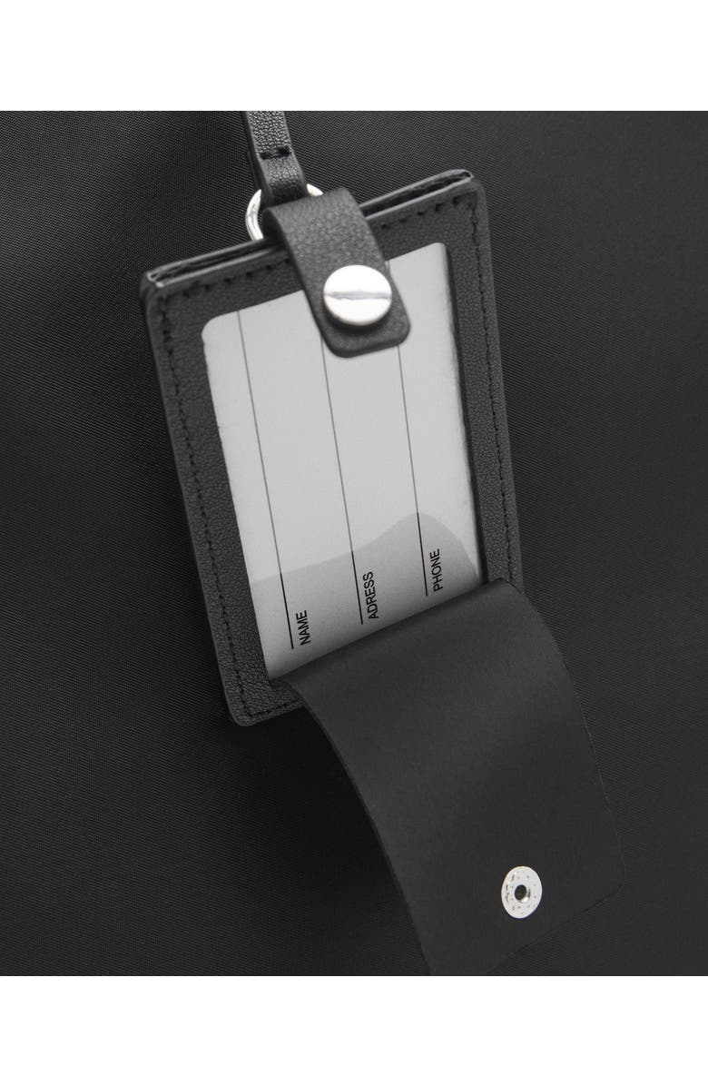 MANGO Large Nylon Shopper Tote, Alternate, color, Black