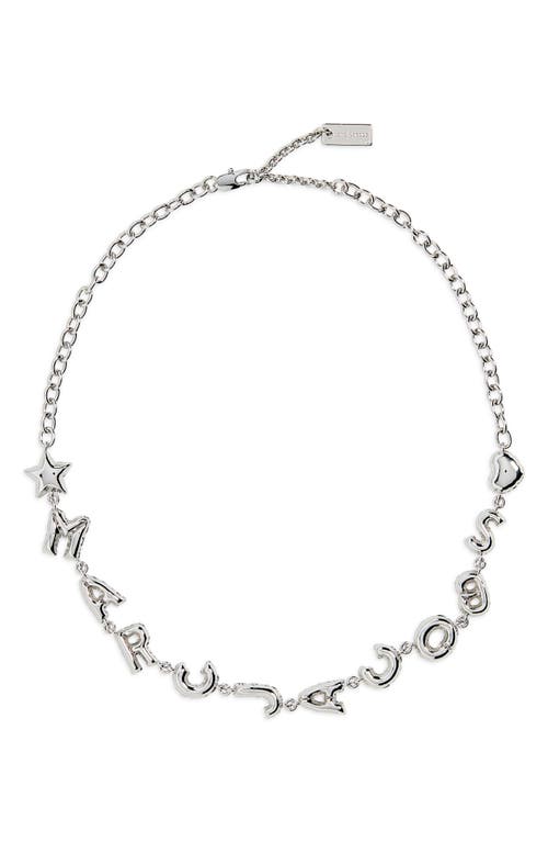 Marc Jacobs Balloon Charm Necklace In Light Antique Silver
