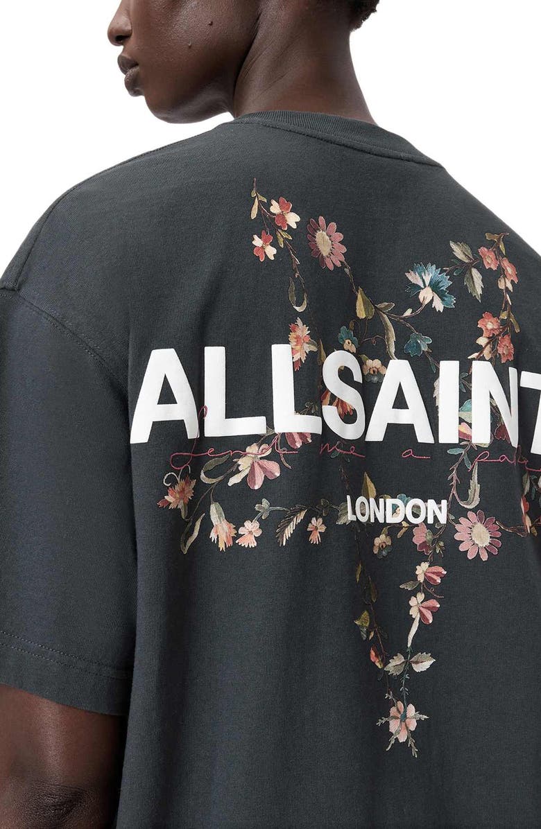 AllSaints Pentacle Etta Logo Graphic T-Shirt, Alternate, color, Washed Black