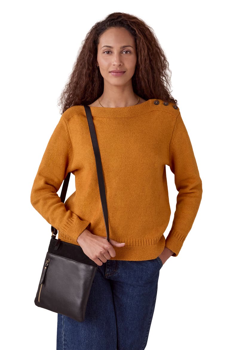 Button Detail Gansey Sweater, Alternate, color, Golden Yellow