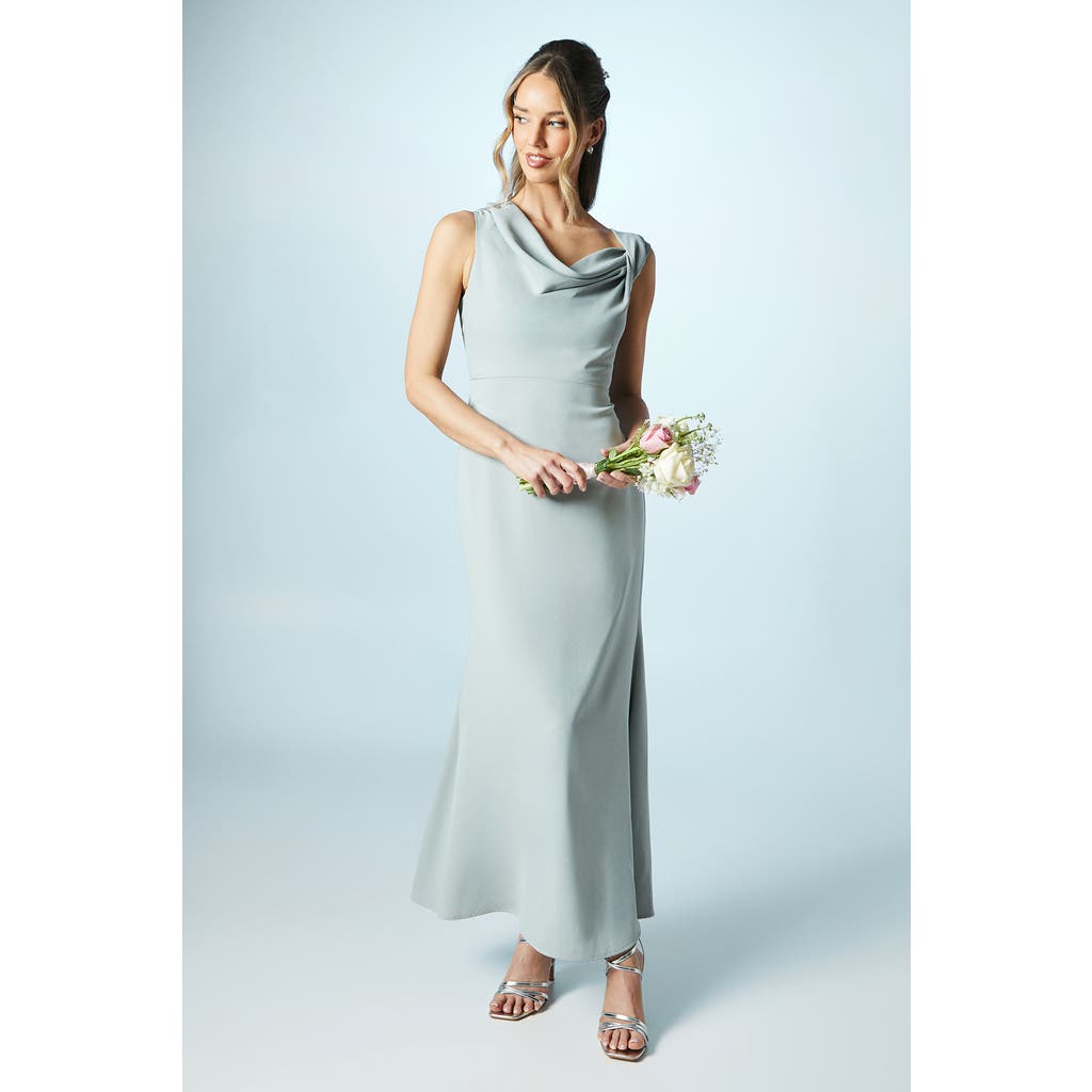 Coast Petite Twist Cowl Neck Bridesmaid Dress In Gold