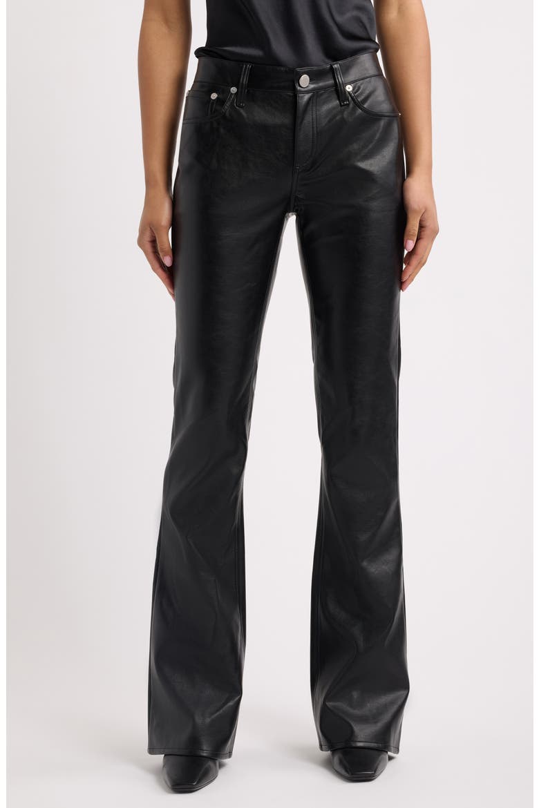 Kinsley Low Rise Faux Leather Pants, Main, color, BLACK