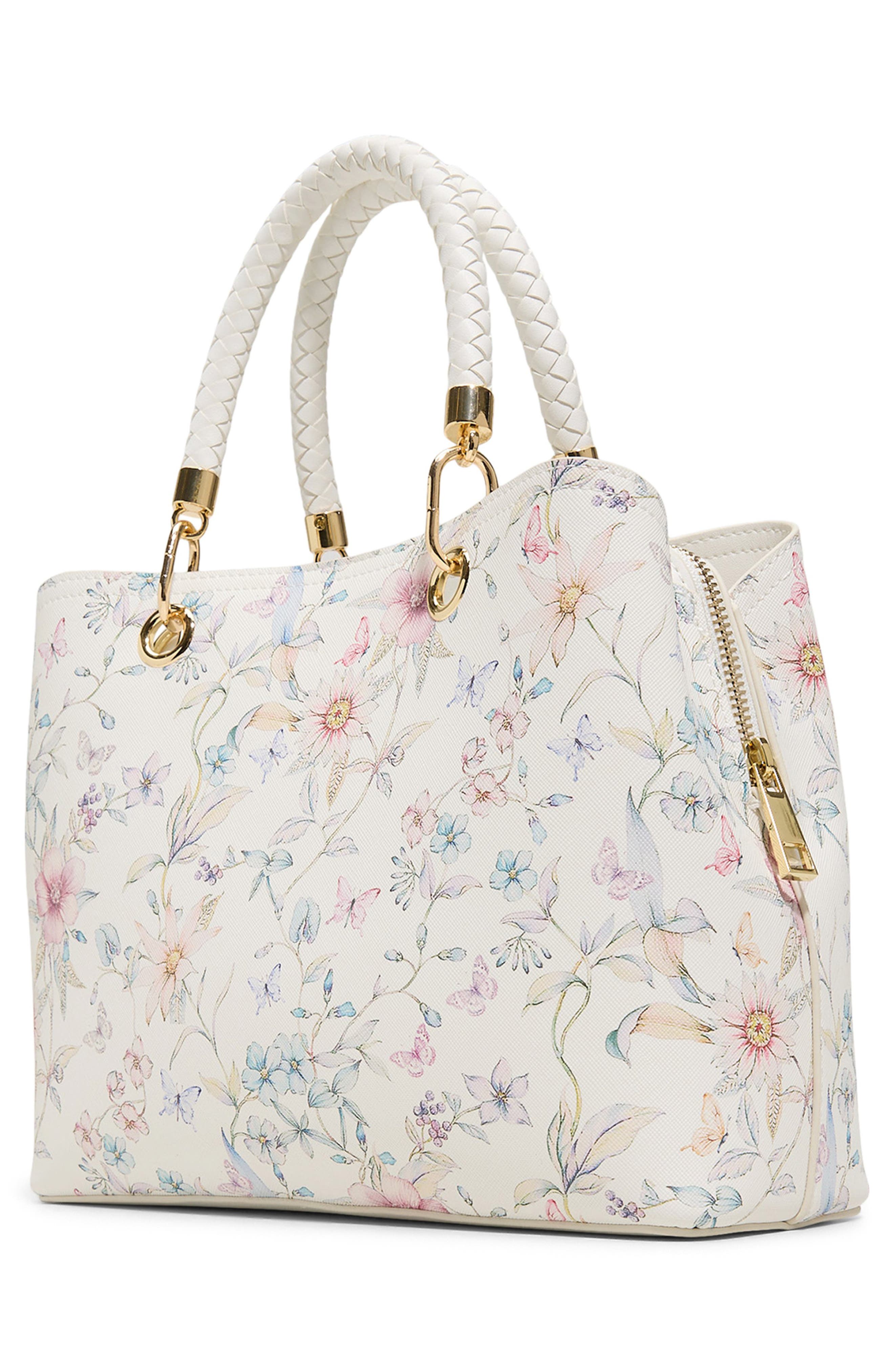 ALDO Lothycann Faux Leather Satchel, Alternate, color, Floral
