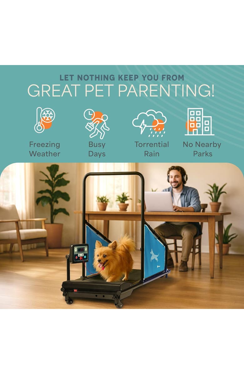 Lifepro PawRunner Dog Treadmill Indoor Dog Running Machine for Small & Medium Dogs, Alternate, color, Blue