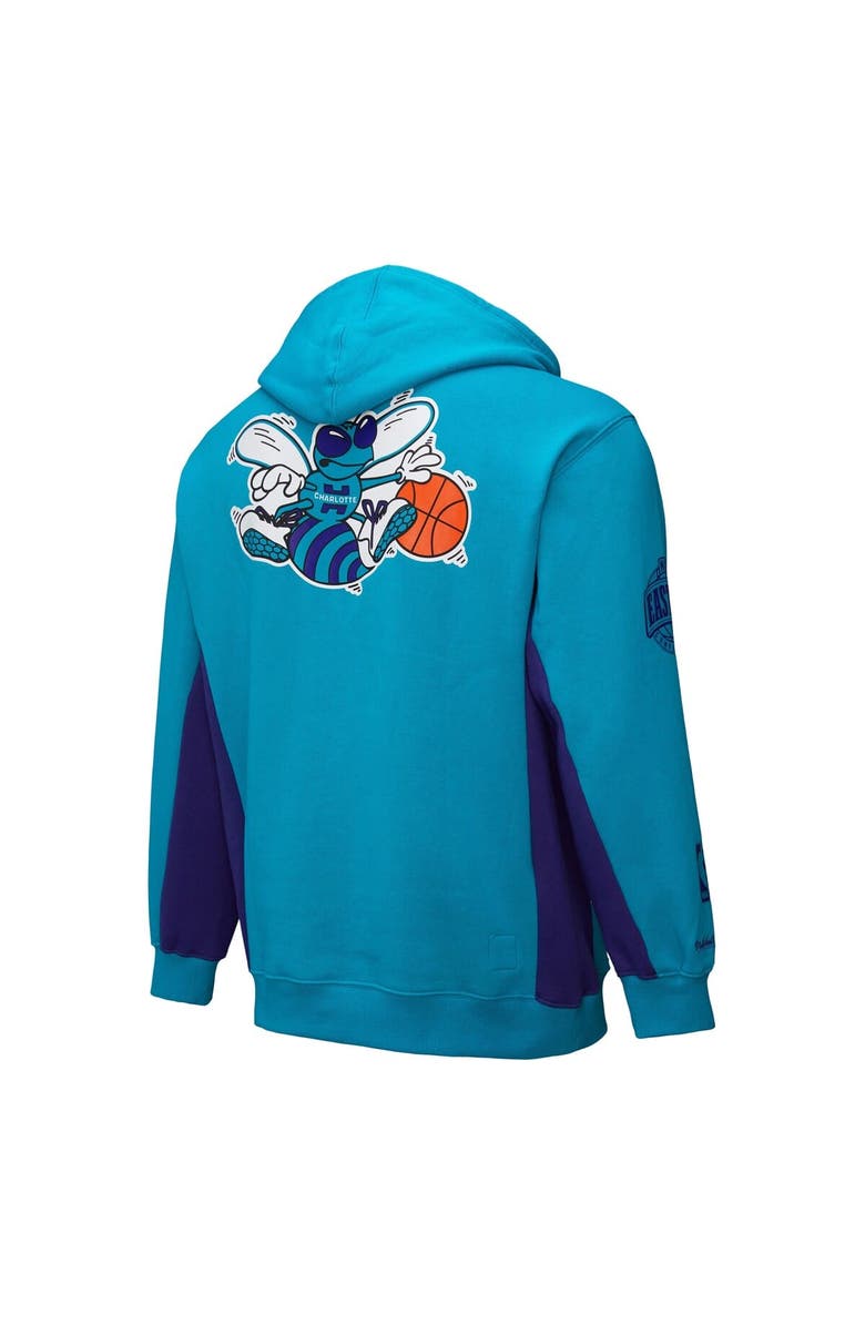 Mitchell & Ness Men's Mitchell & Ness Teal Charlotte Hornets Hardwood Classics Team Origins Fleece Pullover Hoodie, Alternate, color, 