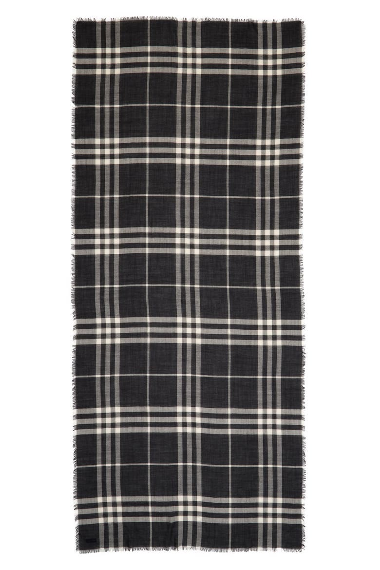 Giant Check Wool Scarf, Main, color, BLACK/ CALICO IP CHK