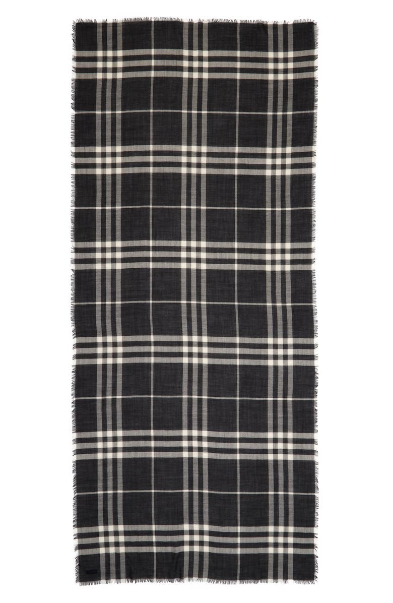 Burberry Giant Check Wool Scarf, Main, color, Black/ Calico Ip Chk